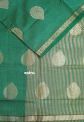 Dual Shade Seafoam Green - Raaga - Lightweight Semi tussar saree with bog buttas and small border
